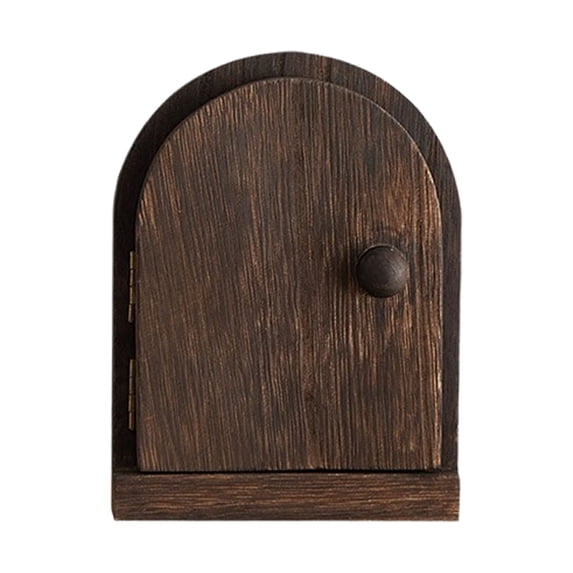 zhonghuaying Fairy Door Outlet Cover Wooden No Drilling Outlet Cover Plates That Conceals Wall Plates Switches Stains Wall Holes and Protects,Brown