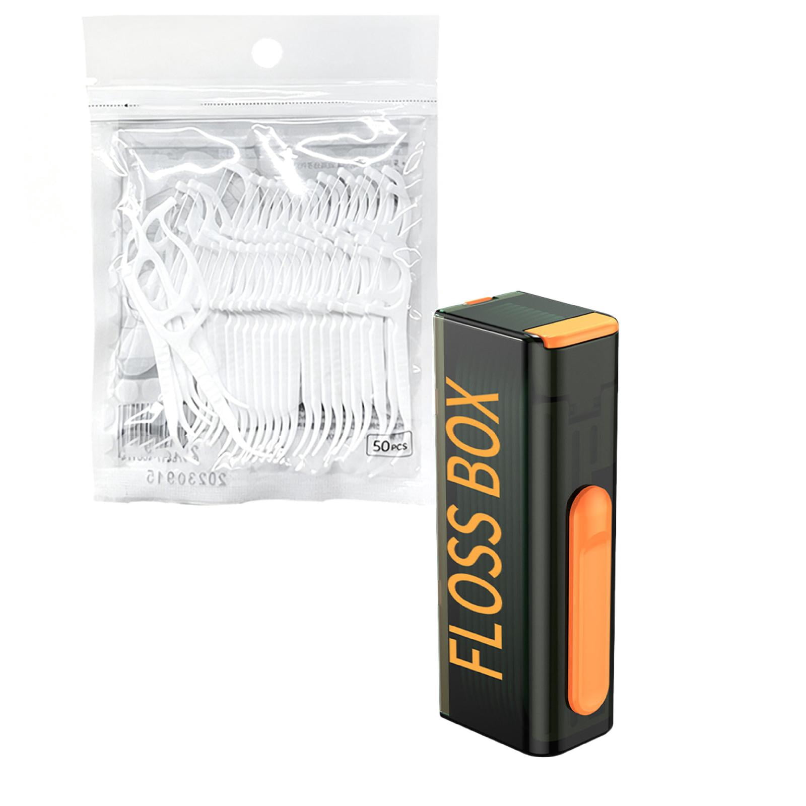 zhonghuaying Floss Set with Dispenser, 1 Floss Storage Unit and 1 Bag of 50 Floss Picks for Daily Care