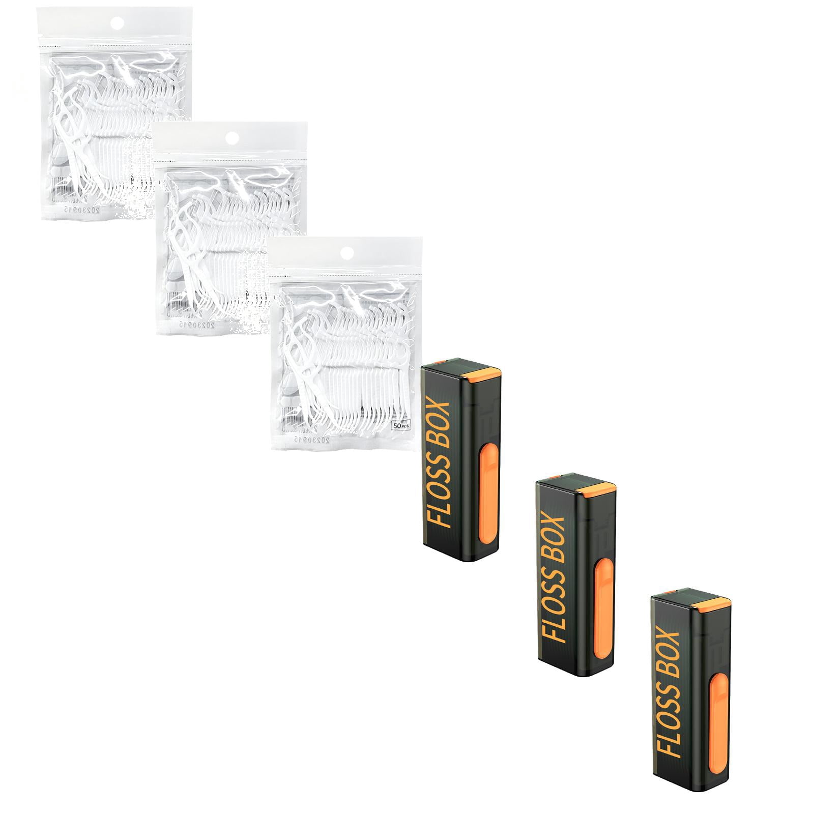 zhonghuaying Floss Set with Dispenser, 3 Floss Storage Unit and 3 Bag of 50 Floss Picks for Daily Care