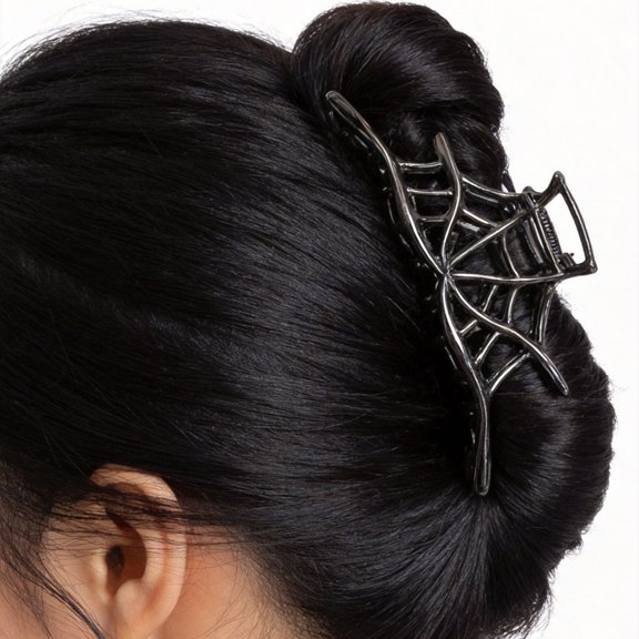 zhonghuaying Halloween Openwork Metal Hair Holder Accessory, Hollow Interlaced Frame Jaw Style Hair Grip For Festive Occasion Updo Hairstyle Outfit Matching Decoration B