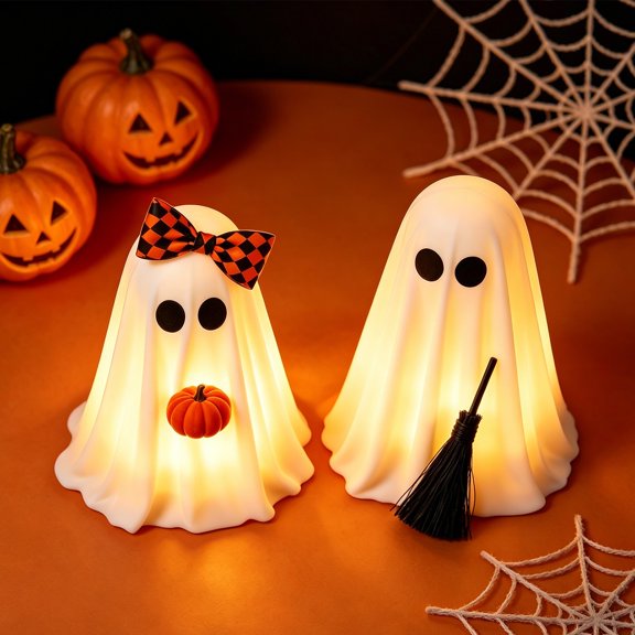 zhonghuaying Halloween Textile Drape Cover Body Two Piece Decorative Ornament, Check Bow Small Fruit Adornment And Sweep Accessory Matched Combined Desktop Display Set