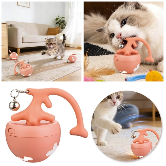 zhonghuaying Interactive Pet Smart Ball Toy,Interactive Pet Toy Automatic Rolling Ball,2026 Upgrade Automatic Light-Up Rolling Dogs Toys with USB Rechargeable for Indoor & Outdoor (Pink)