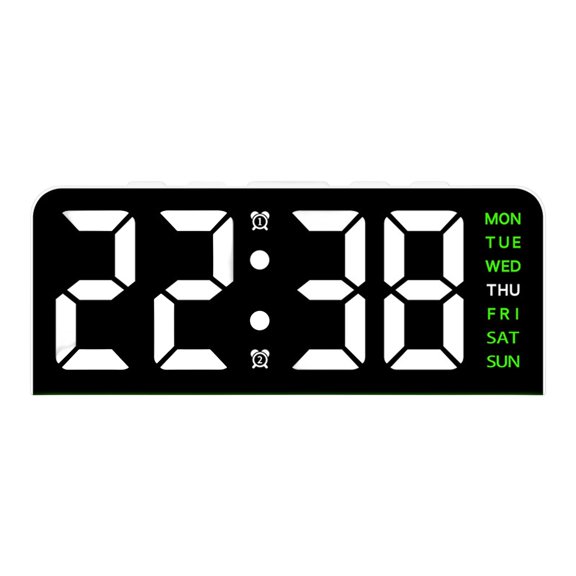zhonghuaying LED Digital Clock with Large Display, Adjustable Brightness Alarm Clock with Day of Week, for Bedroom and Desk