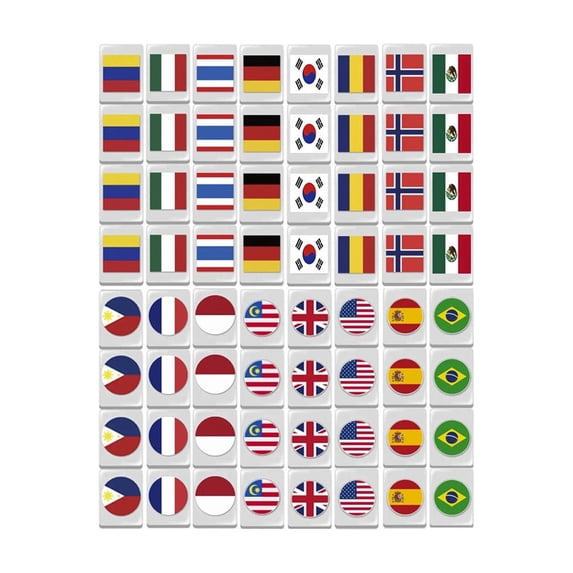 zhonghuaying Mahjong Block Set,65 Tiles SeasideEscape Game Block,Seaside Escapes Game,Portable Travel Mahj- Tiles, National Flag Mahjong Tile Set,for Travel Picnic Spring Gathering mother's day gifts