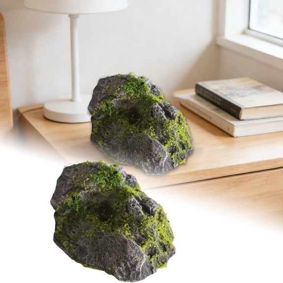 zhonghuaying Non-Hollow Artificial Rock, Moss Rock, Decorative Rocks, PU Foam Stone for Outdoor Landscaping Yard, Indoor Window Display(6.29x10.23 in)