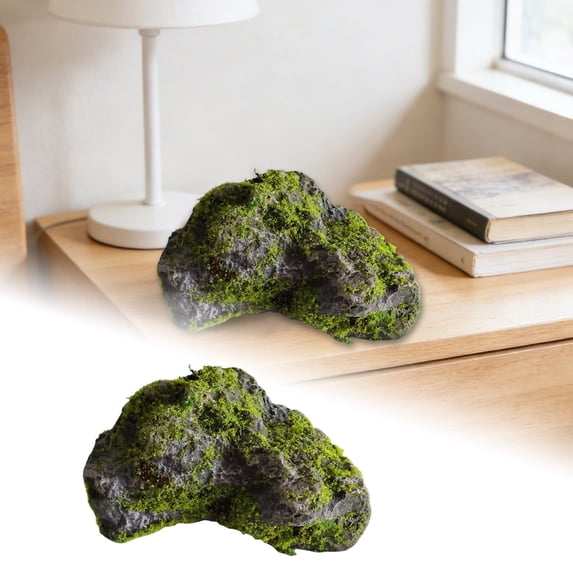 zhonghuaying Non-Hollow Artificial Rock, Moss Rock, Decorative Rocks, PU Foam Stone for Outdoor Landscaping Yard, Indoor Window Display(9.44x4.72 in)