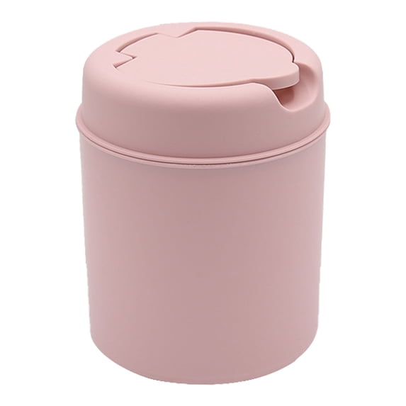zhonghuaying Pink Desktop Storage Bin with Flip-Top Lid, Small Countertop Organizer for Home and Office Use