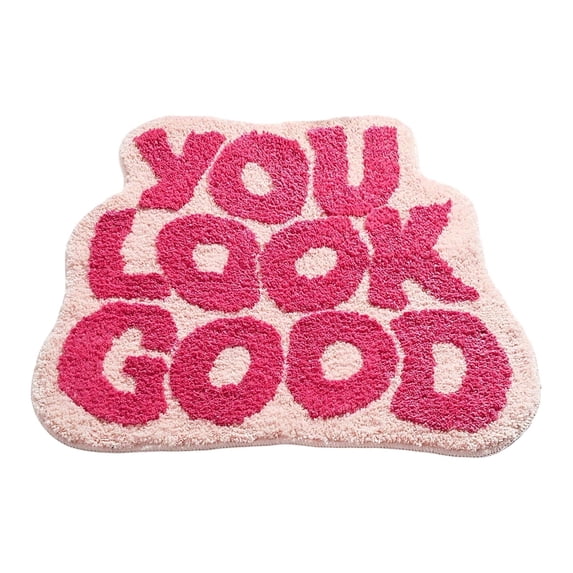 zhonghuaying "You Look Good" Phrase Floor Mat, Slogan Design Rug, Soft Comfort Mat for Bathroom and Living Spaces (60x90cm)