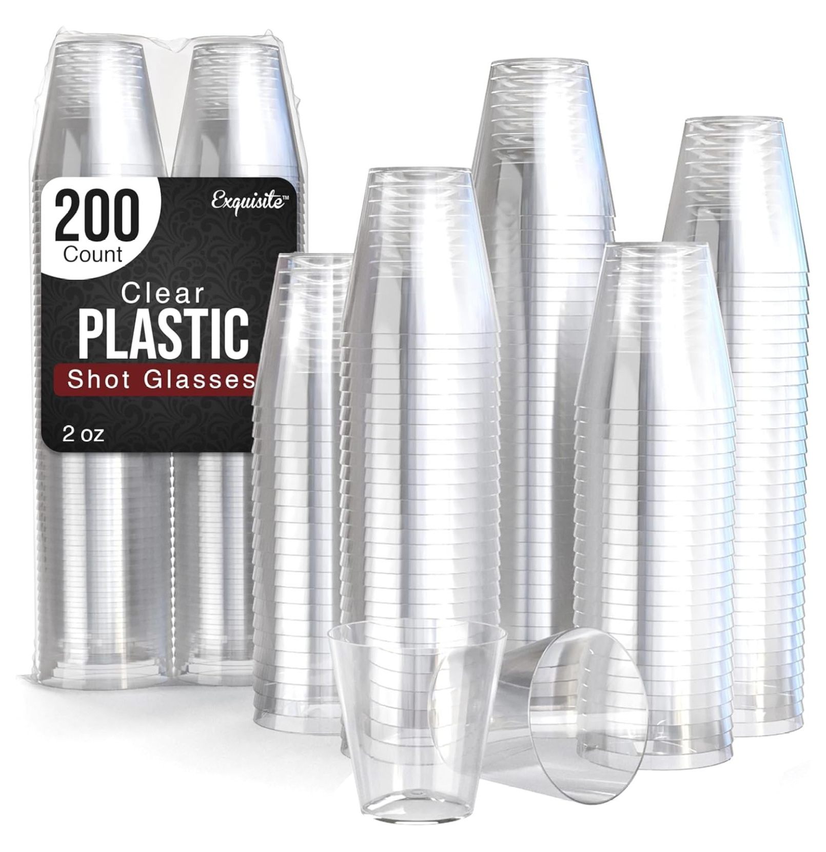 zhou yan jun Plastic Shot Glasses Disposable 200 Count 2 Oz Clear Shot ...
