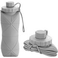 thumbnail image 1 of zhuolaiyan Collapsible Water Bottle, Silicone Foldable Water Bottles for Travel, Easy-to-Carry Design and Compact Size, BPA Free, 20 oz (Pink and Blue), 1 of 9