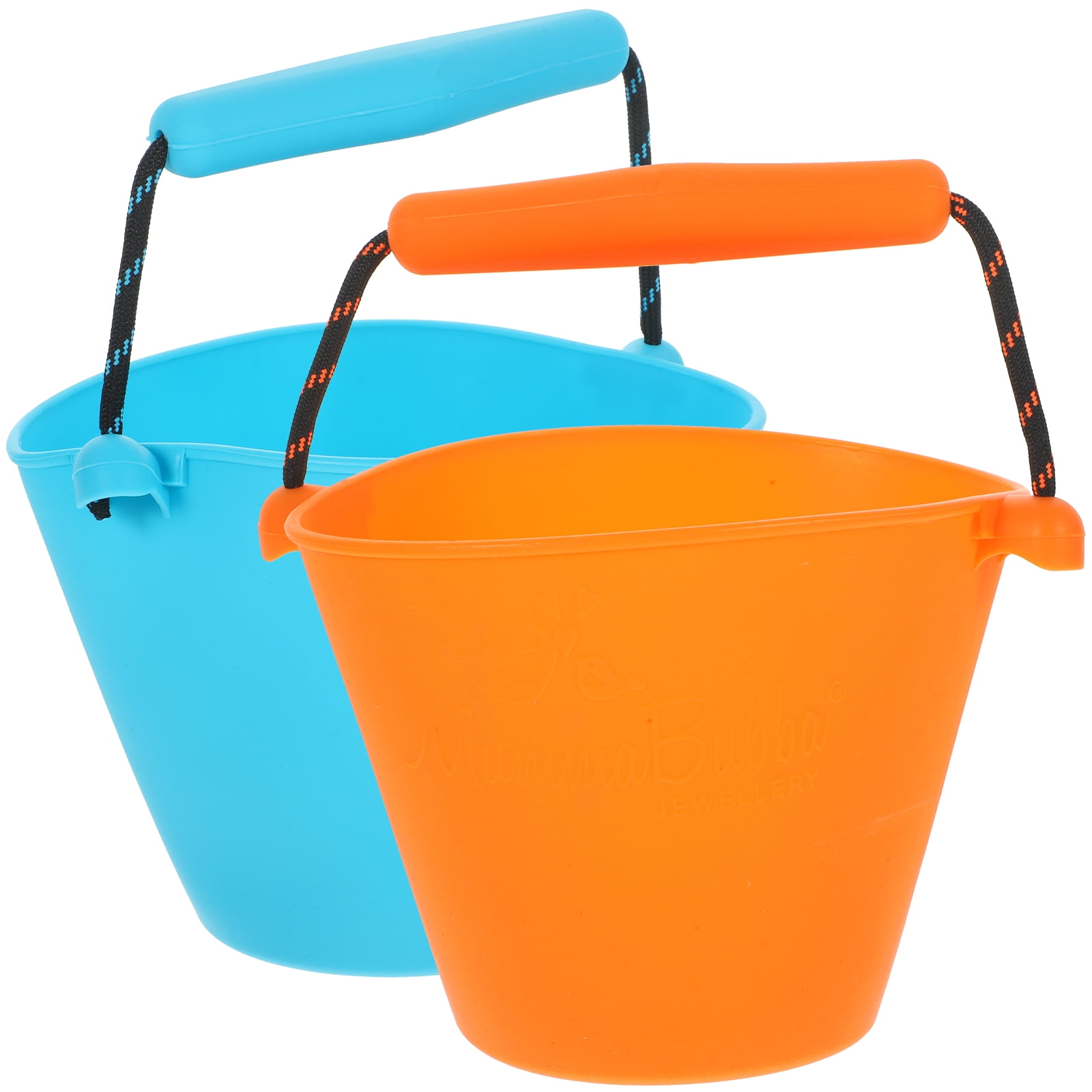 zhuxiali 2Pcs Silicone Beach Buckets Portable Water Buckets Folding