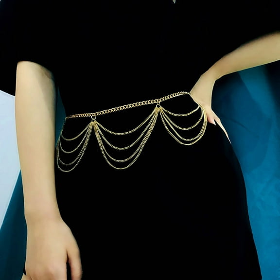 zicth Belt Waistband Chain Decorative Belt Body Long Tassel Waist Chain Belt