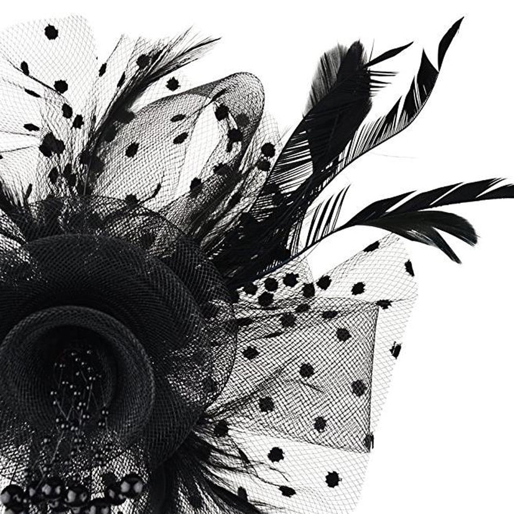 zicth Heardband Women Flower Mesh Ribbons Feathers Headband  display picture 3