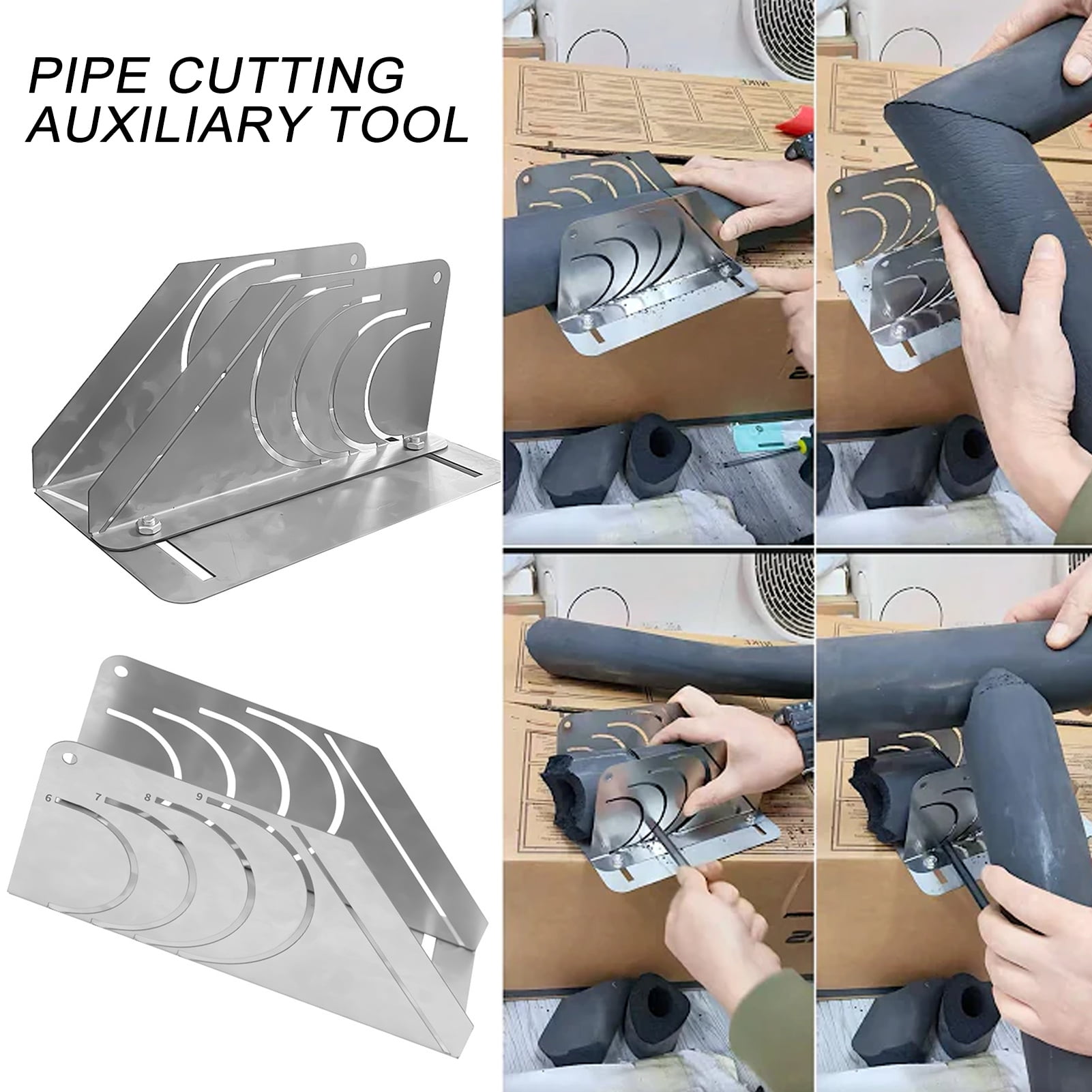 Pipe Insulation Cutting Guide Pipe Pro Cutting Guide Kit - Saddle Joint Pipe Cutting Layout Tool For Metal Fabrication, Welding, Insulation Cutting, Pipe Fitting, And DIY Projects ﻿ ( DN20mm - DN200mm Saddle Kit
