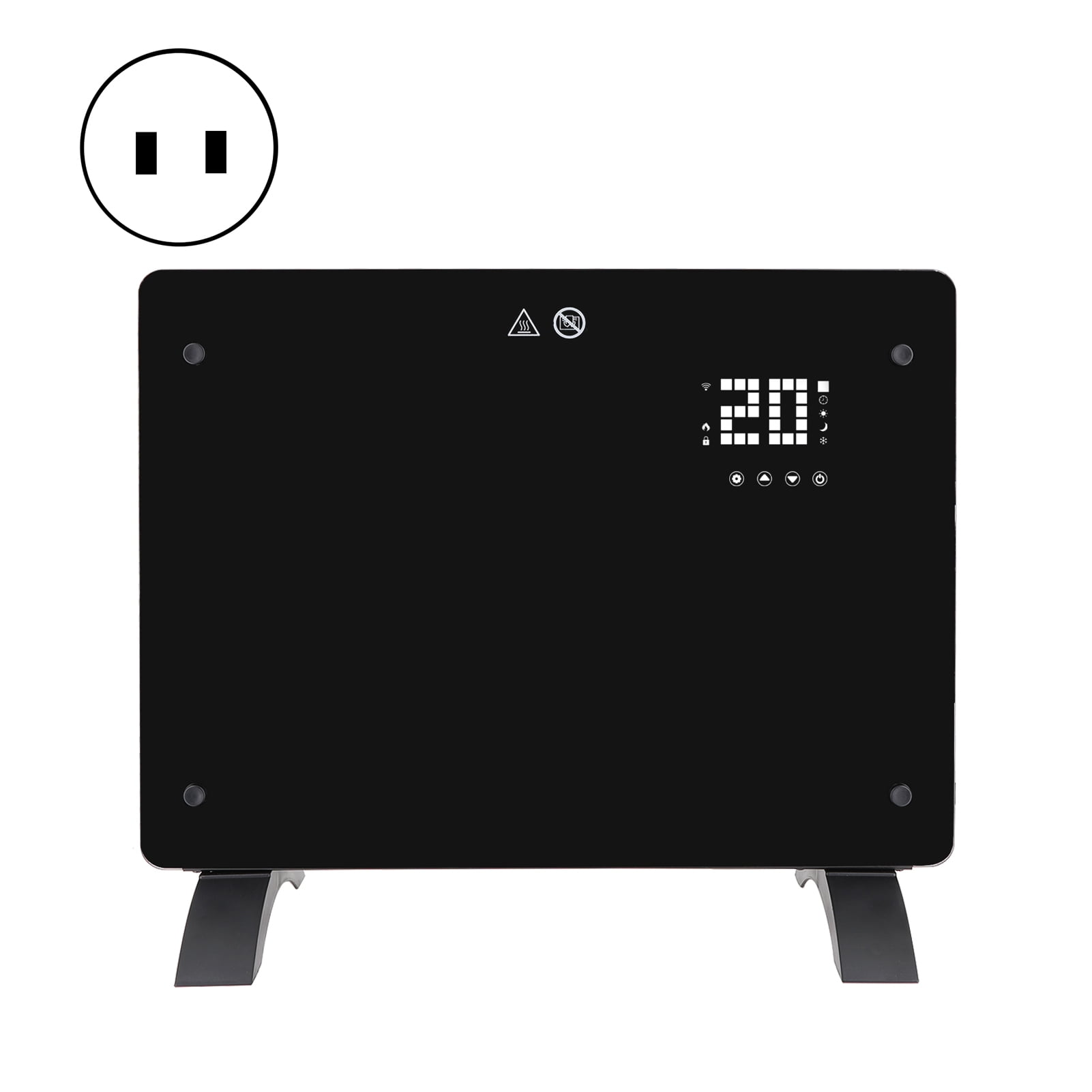 ziertyon 1000W Electric Glass Panel Heater, Touch Screen & Remote ...
