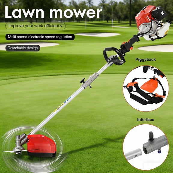 ziertyon 5 in 1 52cc Strong Powerful Full Functioning Guard Accessories Hedge Trimmer | Petrol Hedge Trimmer Chainsaw Brush Cutter | 9500 RPM Gas Edge Trimmer for Home Yard Lawn Care Red