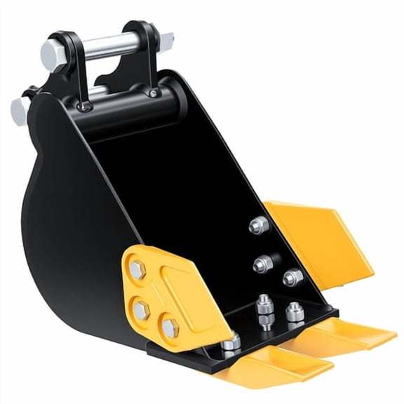 ziertyon 7.87-Inch Toothless Bucket with Pins Heavy-Duty Attachment for 0.8-1.8 Ton Mini Excavator