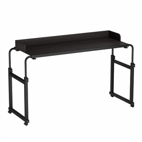 ziertyon Adjustable Overbed Table, Standing Computer Desk with Wheels, Rolling Mobile Bed Desk , Matte Black