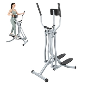 ziertyon Air Walk Elliptical Machine, Foldable Cardio Trainer Glider for Low-Impact Full-Body Workout with LCD Display, Ideal for Home Gym, Grey