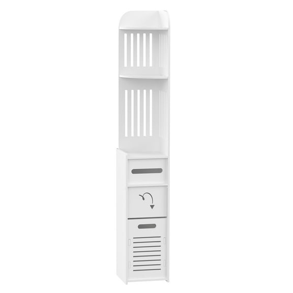 ziertyon Bathroom Cabinet, Small Bathroom Storage Cabinet, Over The Toilet Storage Cabinet for Skinny Bathroom Storage Corner Floor, Narrow Bathroom Cabinet with Paper Dispenser