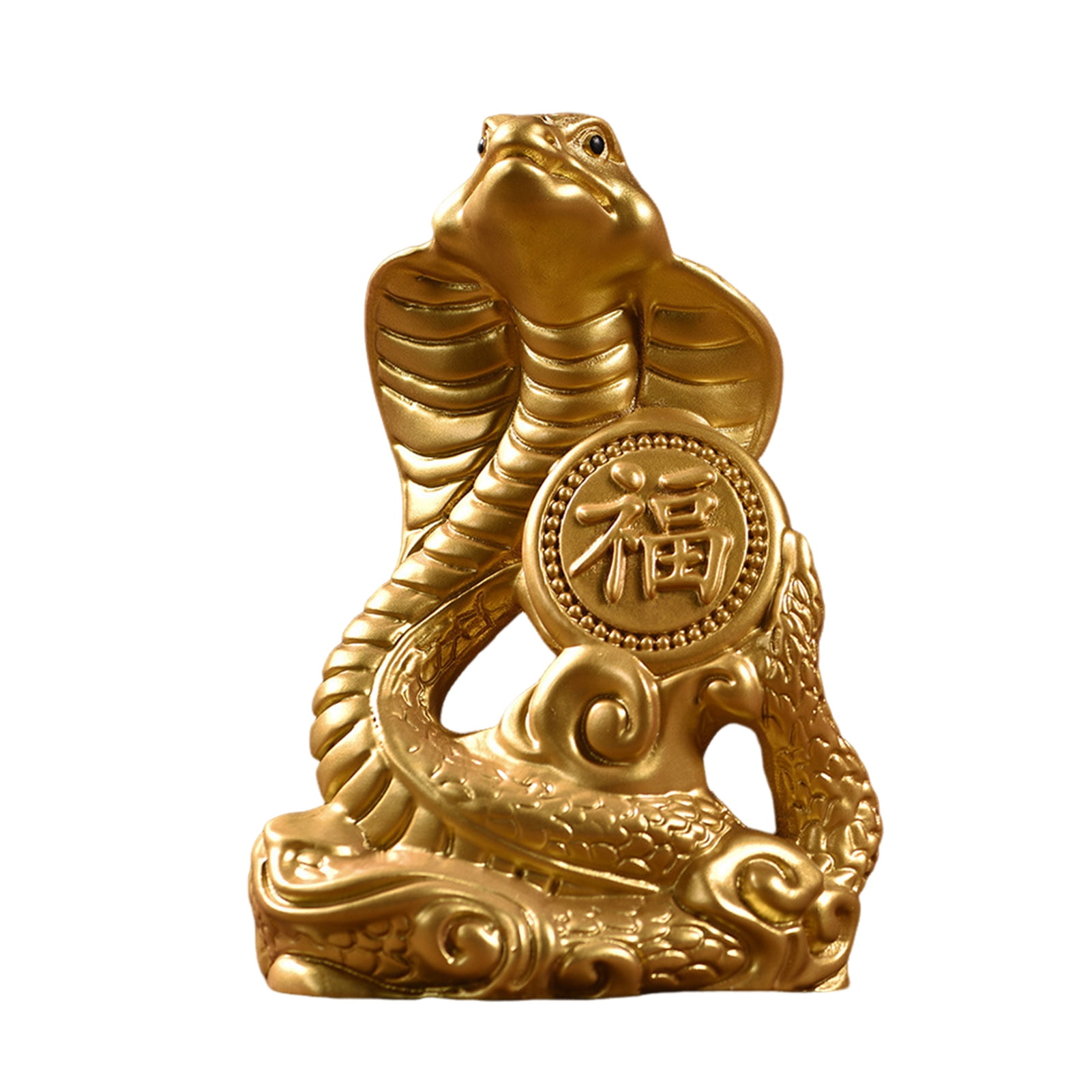 ziertyon Chinese Zodiac Snake Statue, Wooden Feng Shui Snake Figurine