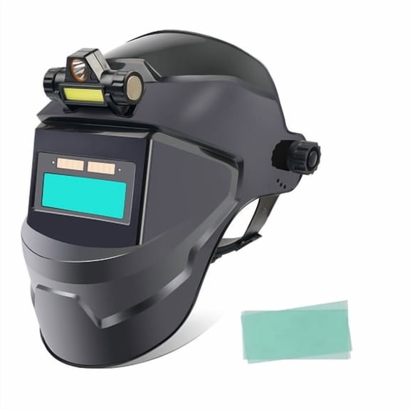 ziertyon Solar Powered Auto Darkening Welding Helmet, Large Viewing LCD Clear Welding Shield Grinding Hood Safety Gear ,B