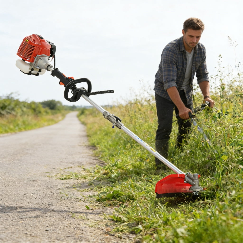 ziertyon 52CC 2-Stroke Gas Weed Eater, Gas String Trimmer, Gasoline Powered Weeds Eater, Weed Wacker, Gasoline Trimmer for Lawn Garden Yard, Red