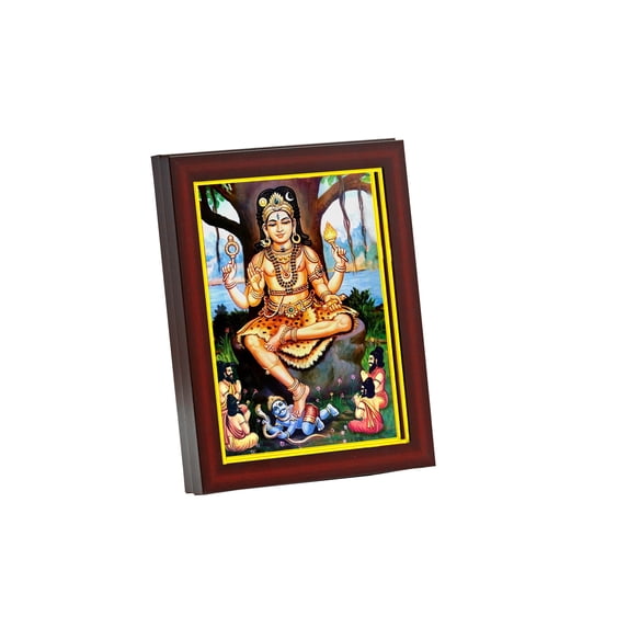 zig zag God Dakshinamurthy / Dakshinamoorthy Small Photo Frame For Wall Table Pooja Room Size Small ( 6x8 inches, Acrylic Glass)