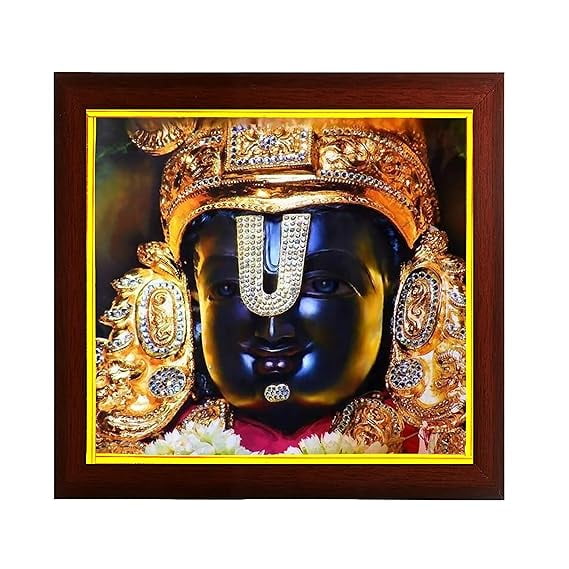 zig zag Lord Sri Tirupati Venkateshwara Swamy Photo Frame For wall / room Size Medium ( 9.5 x 9.5 inches, Acrylic Glass) square