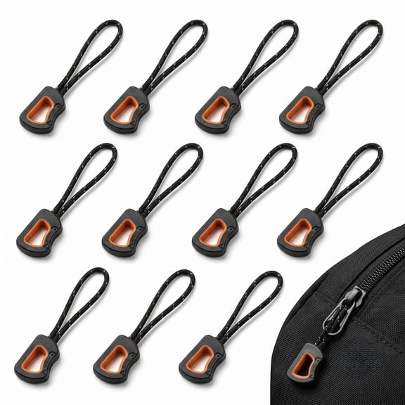 JOINJOYQUE 12 Pack Reflective Zipper Pull Replacement, Zipper Extender for Backpacks, Jackets, Luggage and Outdoor Gear
