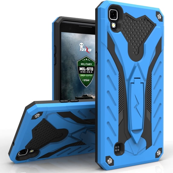 zizo static series compatible with lg x power case military grade drop tested with built in kickstand