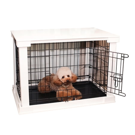 Merry Products Dog Cage with Cover, White, Small, 20.71"L x 27.20"W x 22.09"H