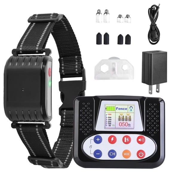 zorpupoa 990FT 4 Channels Dog Wireless Fence Training Collar IPX6 Waterproof for Outdoor Yard Home Pet Training