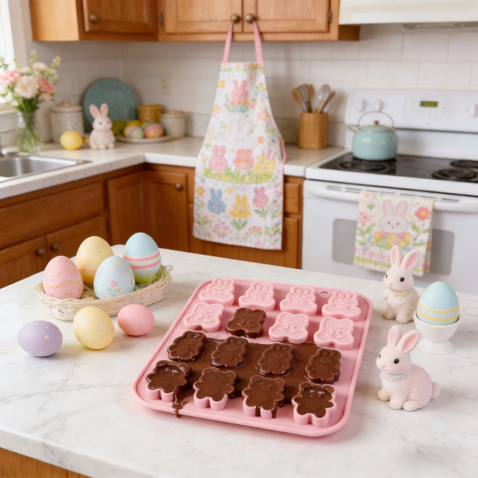 zpqytgj Easter Silicone Chocolate Mold Bunny Egg Candy Baking Tools for ...