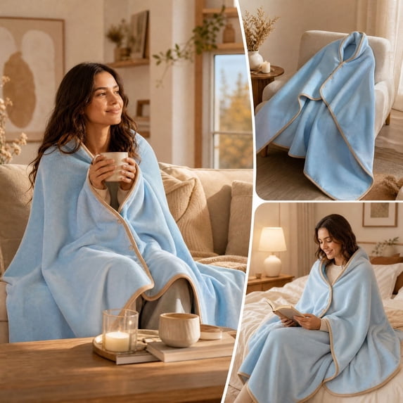 Purpose Icon Draw zpqytgj Multi-Purpose Shawl Blanket Soft Fleece Poncho Wrap with ...