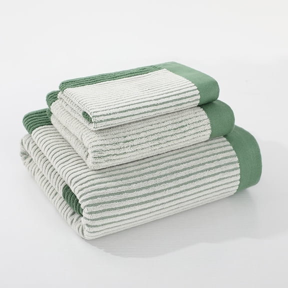 Zrova 1 Pack 400g Thick 32-Ply Cotton Bath Towel, Striped Jacquard Ultra Soft Highly Absorbent Large Towel for Couples & Household Bathroom, 27.56 x 55.12 Inch