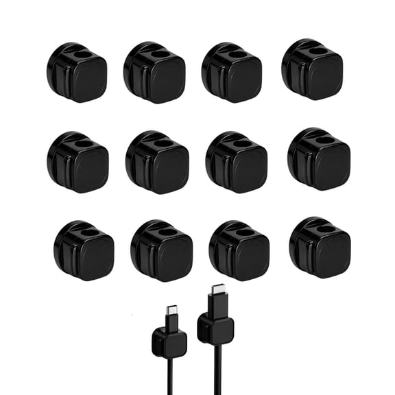 zrova 12 Pack Adjustable Cable Organizer Clips, Adhesive Cord Holder for Desk, Home, Office