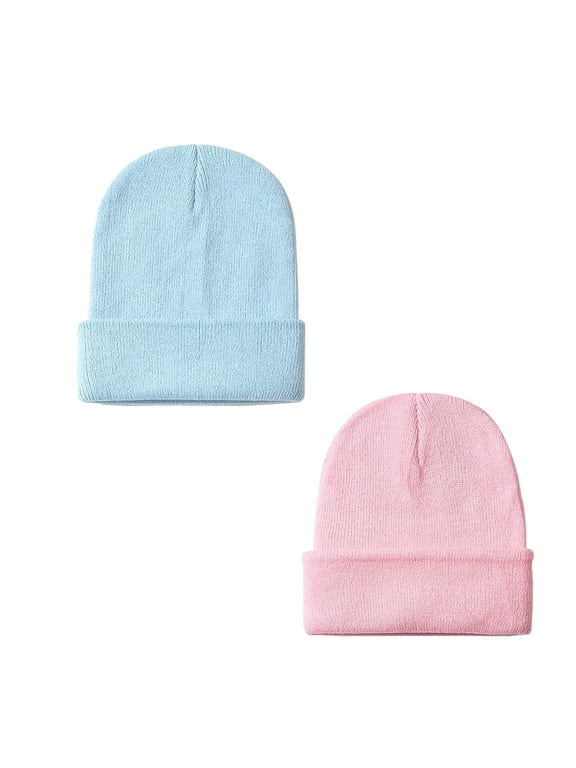 2 Pack Unisex Winter Beanie Hat - Soft Knit Warm Cuffed Skull Cap for Men and Women