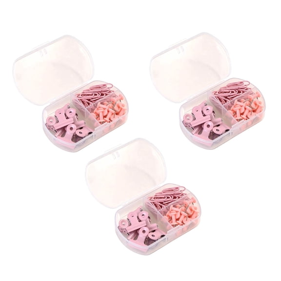zrova 3 Pack 3-in-1 Office Supplies Set, Paper Clips, Binder Clips and Push Pins, Multifunctional Desk Organizer Kit for Home and Office