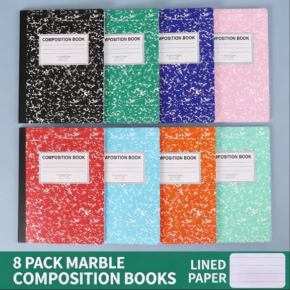 zrova 8 Pack B5 Composition Notebooks, College Ruled, 200 Pages 100 Sheets, Minimalist Snowflake Soft Cover Notebook, Assorted Colors Bulk Journal for School Office Business Daily Writing