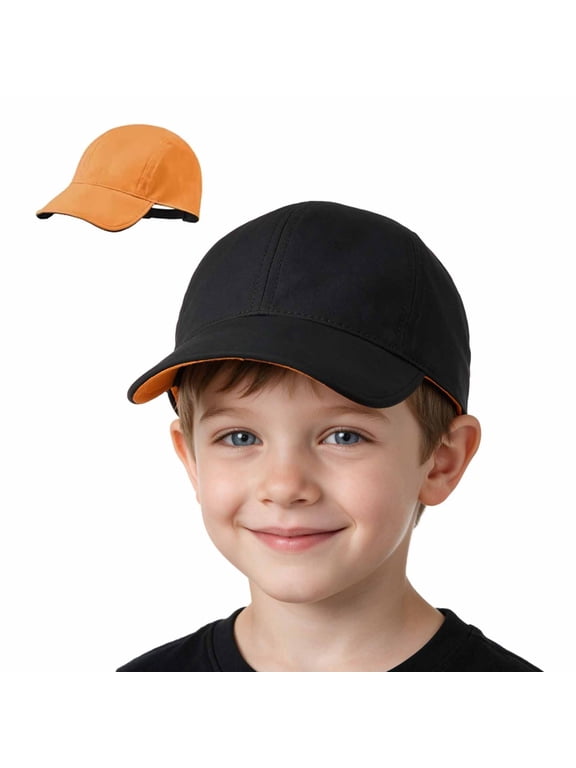 Kids Baseball Cap Foldable Quick Dry, Adjustable Reversible Double Side Wear Sun Hat for Toddler Boys Girls