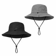 zrova Mens Wide Brim Bucket Hat Foldable Adjustable Boonie Hat for Outdoor Hiking Fishing Beach Gardening