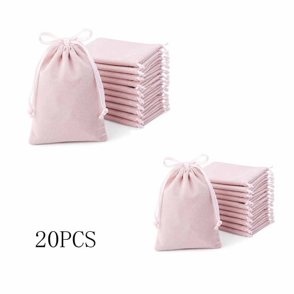 zrova Velvet Drawstring Gift Bags with Cord, 20 Pack Jewelry Pouches, Soft Cloth Storage Bags for Wedding Christmas Party Favors, Small Coin Purse Organizer