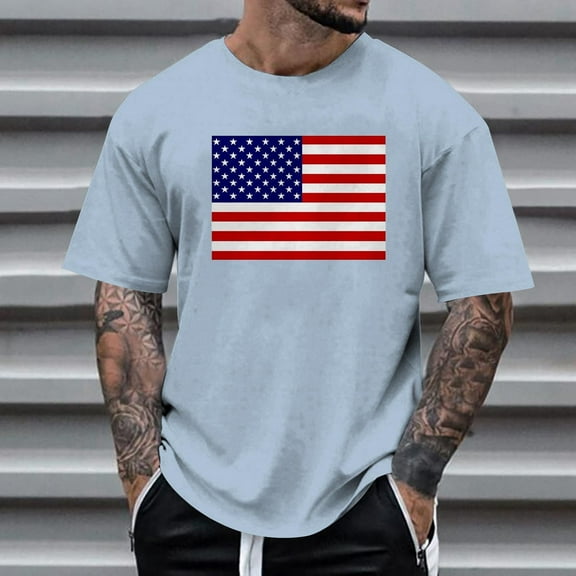 Dwaogom Men Print Round Neck Casual Fashion Short Sleeve Round-Neck Blouses Shirts Men's Long-Sleeve Crew Neck Graphics Shirts Men's Deep Cut Tank Top