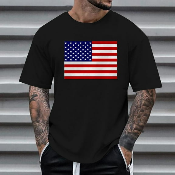 Dwaogom Men Print Round Neck Casual Fashion Short Sleeve Round-Neck Blouses Shirts Men's Casual T-Shirt Funny T Shirts Shirts For Men Adult