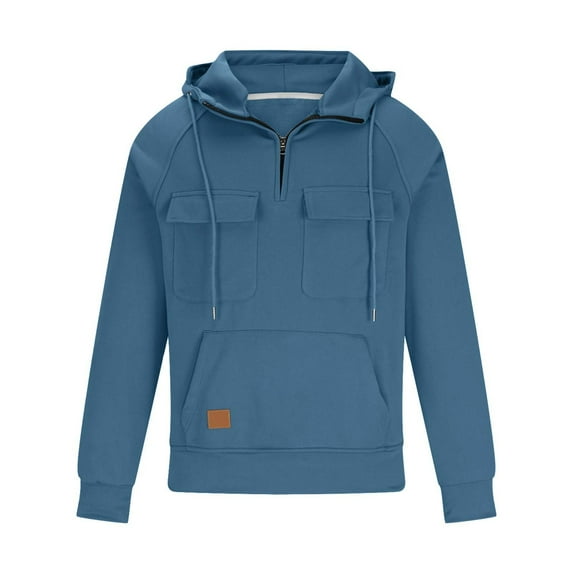 ztgadu Men Sweatshirt Quarter Zip Cargo Pullover Hoodies Workout Gym Sports Running Outdoor Winter Jackets Men's Slim Fit Athletic Muscle Tops Multipack Graphic Mens Tshirts