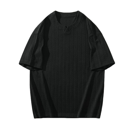 ztgadu Men's V-Neck Solid Color Thin Fashion Pullover Short-Sleeved Shirt Men's Premium Graphic Tank Tops Graphic Mens T Shirts