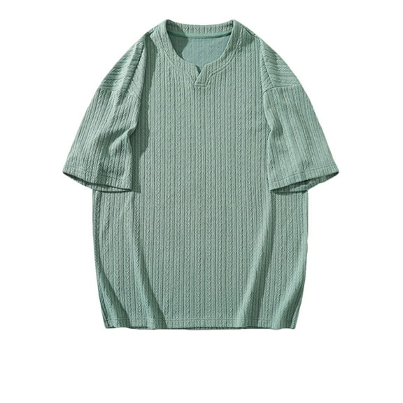 ztgadu Men's V-Neck Solid Color Thin Fashion Pullover Short-Sleeved Shirt Men's Premium Graphic Tank Tops Graphic Tees Funny Mens Shirts