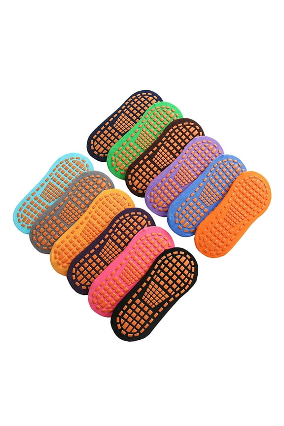 12 pairs non slip socks for women slipper socks with grippers for yoga pilates
