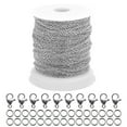 thumbnail image 1 of zttd 32.8 feet chain link thin stainless steel chain spool bulk necklace with lobster clasp and rings for jewelry making diy bracelet anklet a, 1 of 4